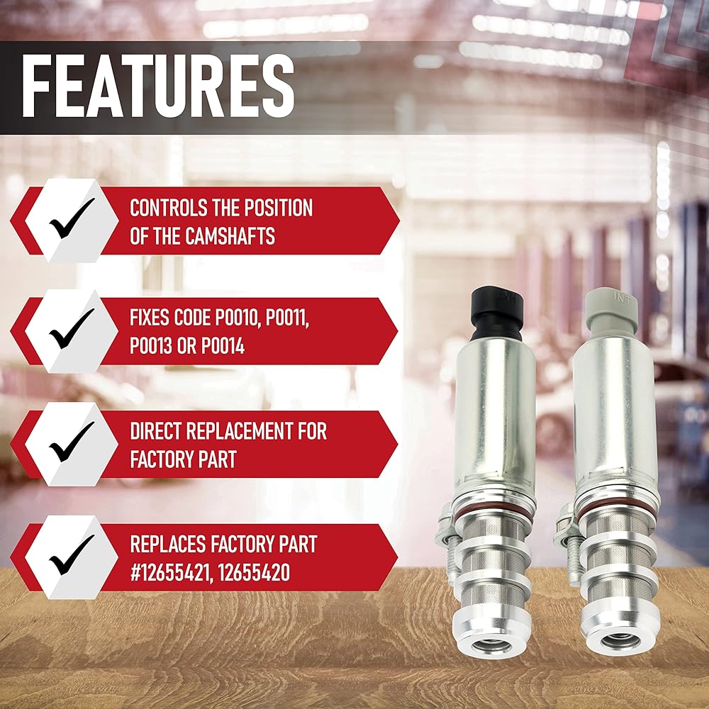 Fucker and exhaust camshaft position actuator Solenoid valve kit -12655421 12655420 -Chevrolet, GMC 2.0 2.2 2.4L -Cobalt, HHR, Maribu, Equino, G6 and other GM vehicles