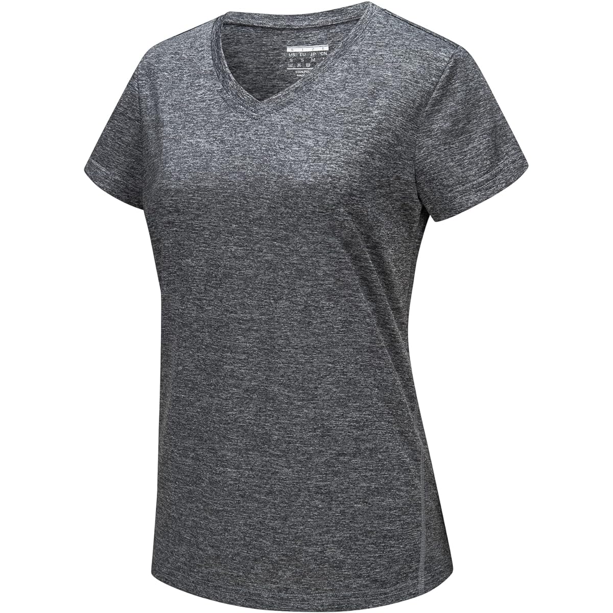 [TACVASEN] Women's T-Shirt, Short Sleeve, V-Neck, Sweat Absorbent, Quick Drying, Sweatshirt, Stretch Sportswear, Plain, Breathable, Training, Running Wear, Summer, Thin