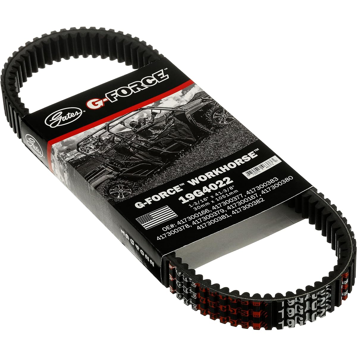 GATES 19G4022 G-Force CVT Belt Size: 1-3/16 inch x 41-3/8 inch