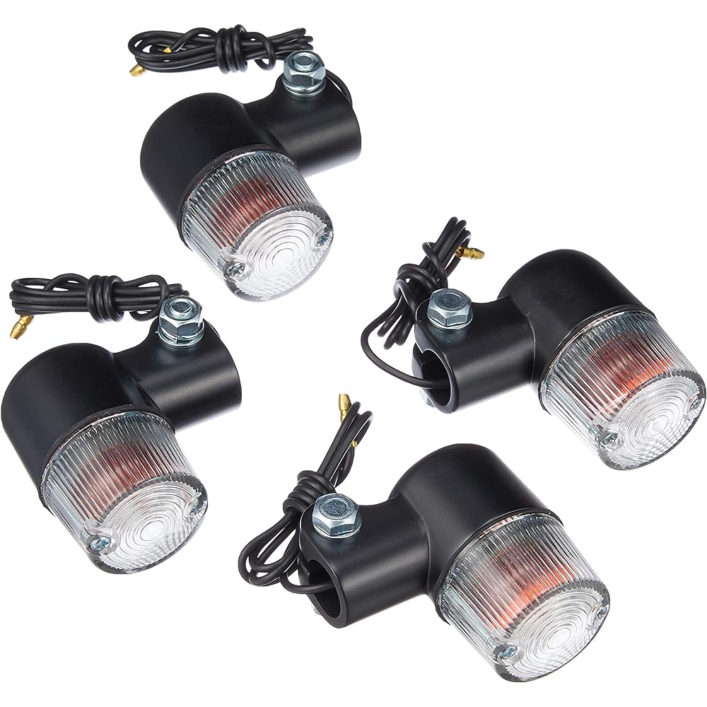 KITACO Round Mini Turn Signal Kit Monkey/Gorilla/Ape 50/Ape 100 Black/Clear 830-0302112