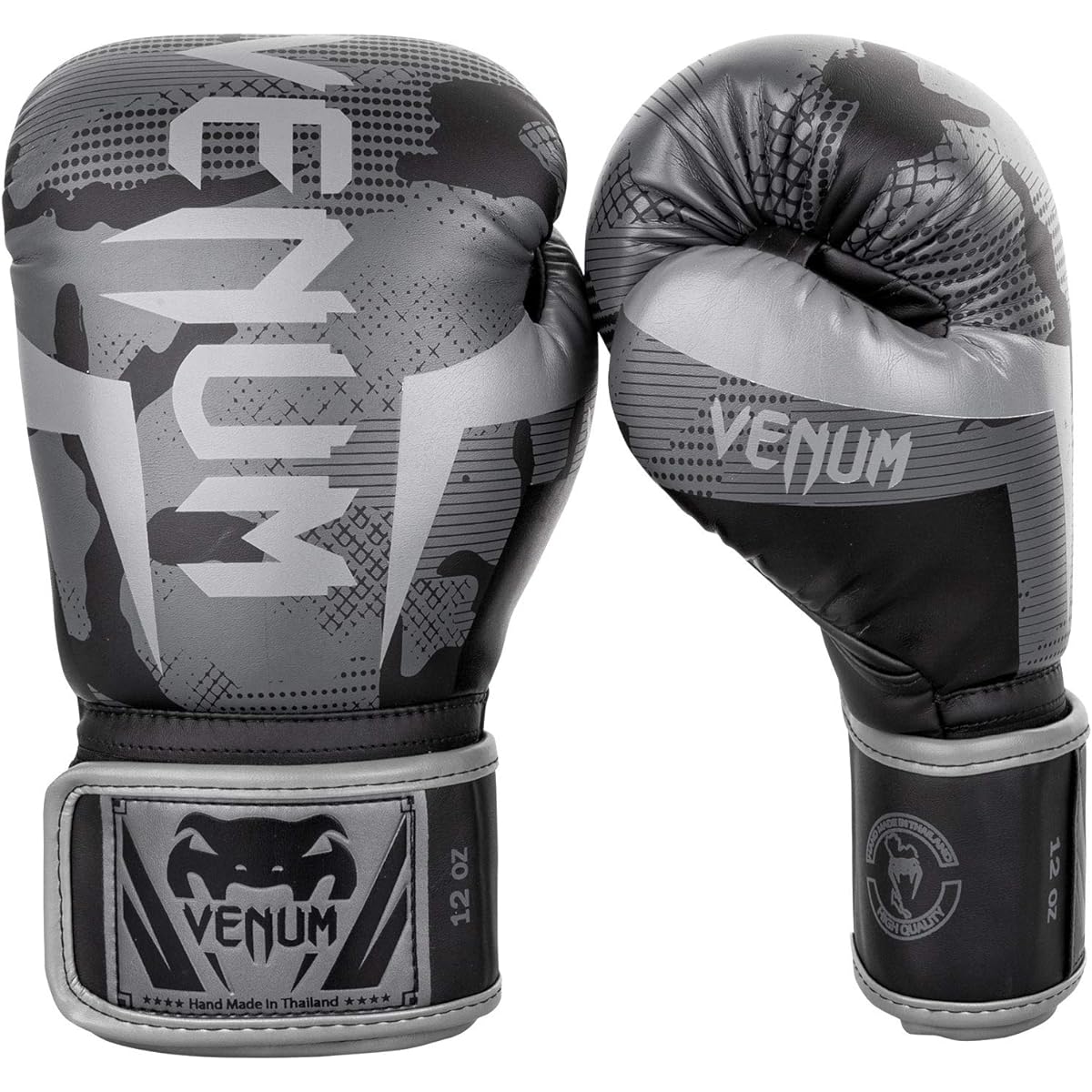 VENUM Elite Boxing Gloves Black/Dark Camo VENUM-1392-536