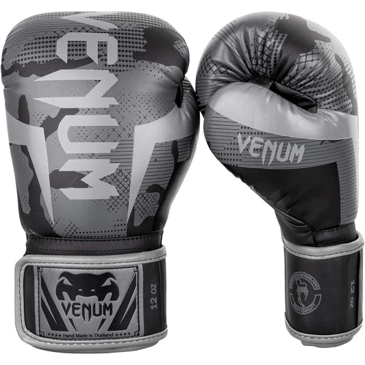 VENUM Elite Boxing Gloves Black/Dark Camo VENUM-1392-536