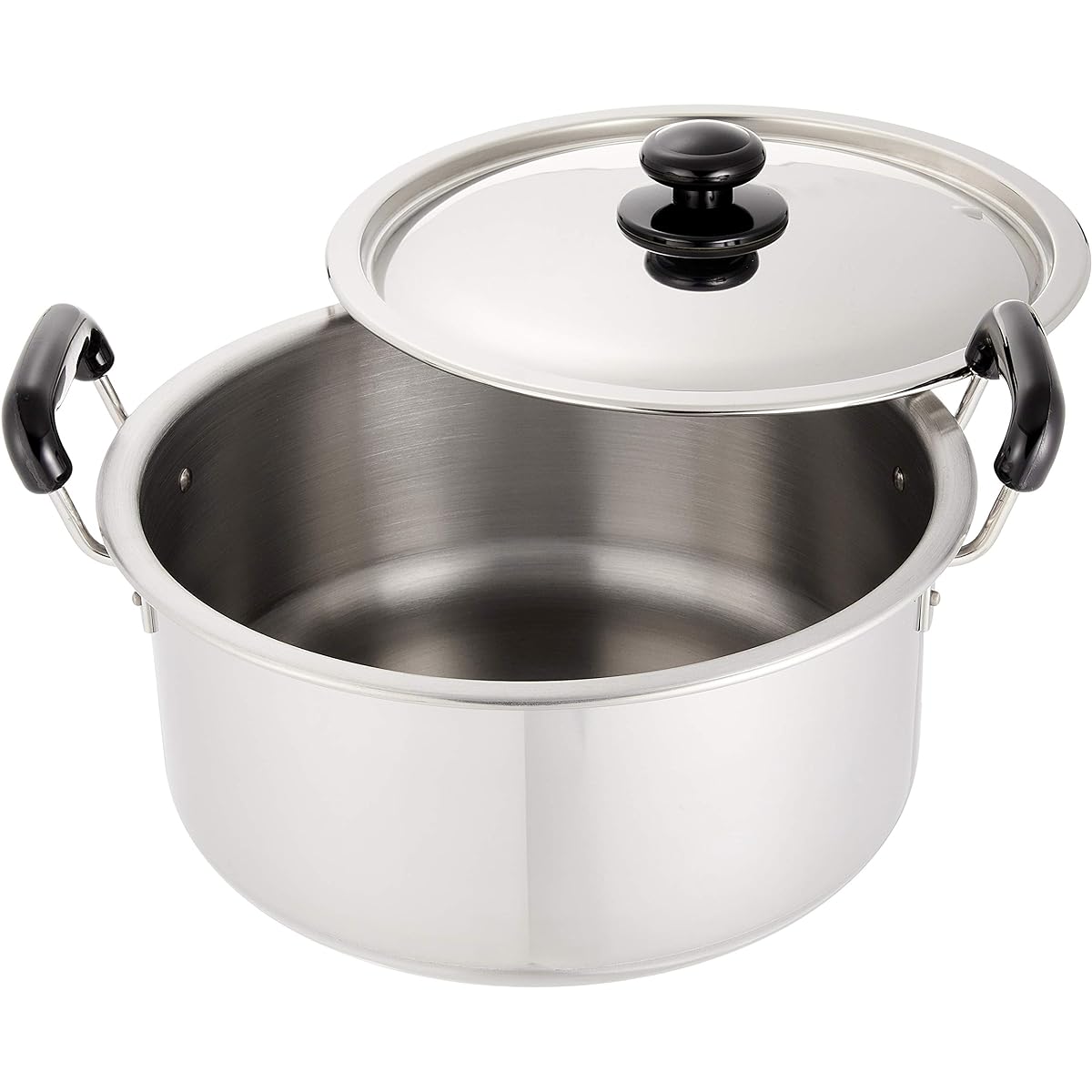 Endo Shoji Commercial Plastic Pattern Thick Plate Practical Pot 30cm Induction Cooker Compatible Body 18-0 Stainless Steel Lid 18-8 Stainless Steel Lid Made in Japan AZT0730