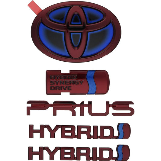 50 series Prius deep red emblem 5-piece set (for PCS cars) DR
