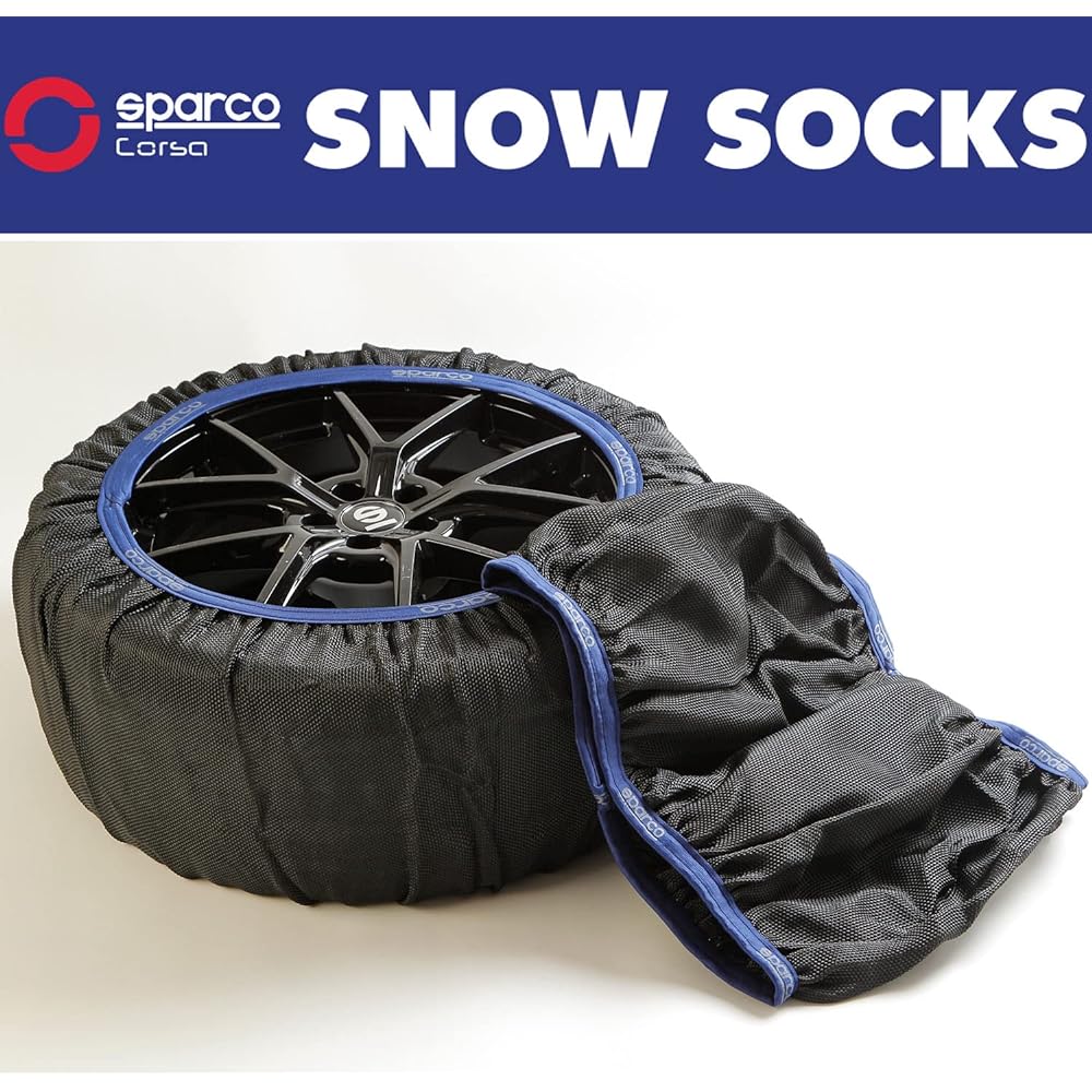 Made in Spain sparco Snow Socks High Performance Black Snow Chain Cloth Tire Chain XXL Size Tire Size: (235/50R20) *Compatible with new chain regulations