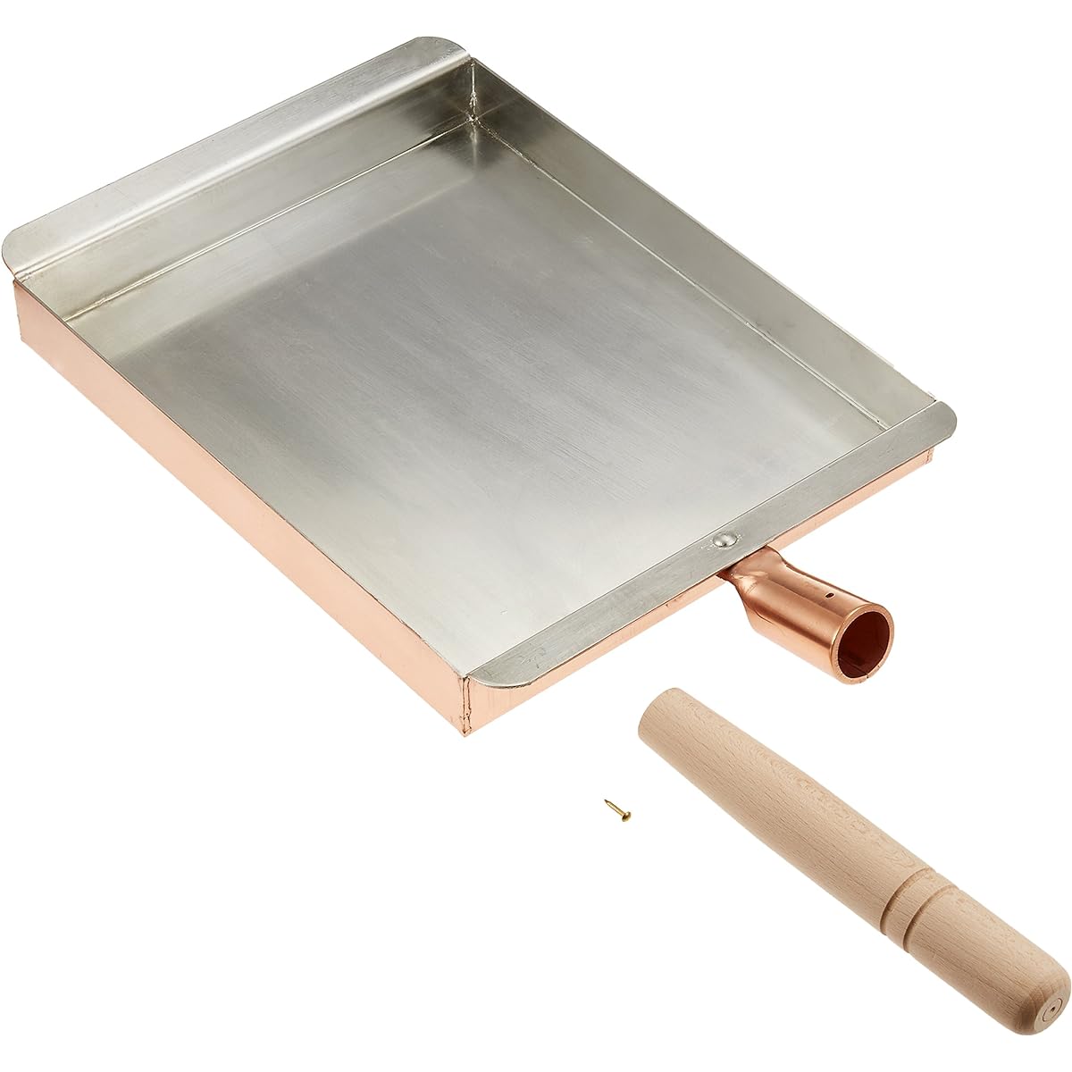 Endo Shoji TKG Egg Frying Frying Pan 22.5cm Copper heat conduction heats eggs evenly and makes them fluffy and delicious For use with gas fire only Width x Depth x Depth (inner dimensions mm) 225 x 270 x 30 Rectangular Weight (kg) 1.55 Wooden handle make