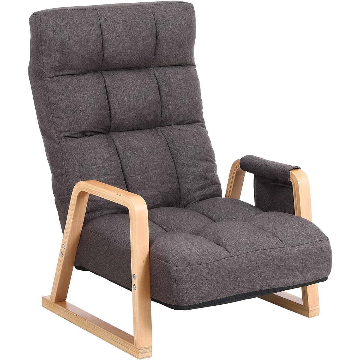 [Mugita] Wood Armchair Seat Reclining Armchair with Pockets Bentwood JP-WY662X (Brown01)