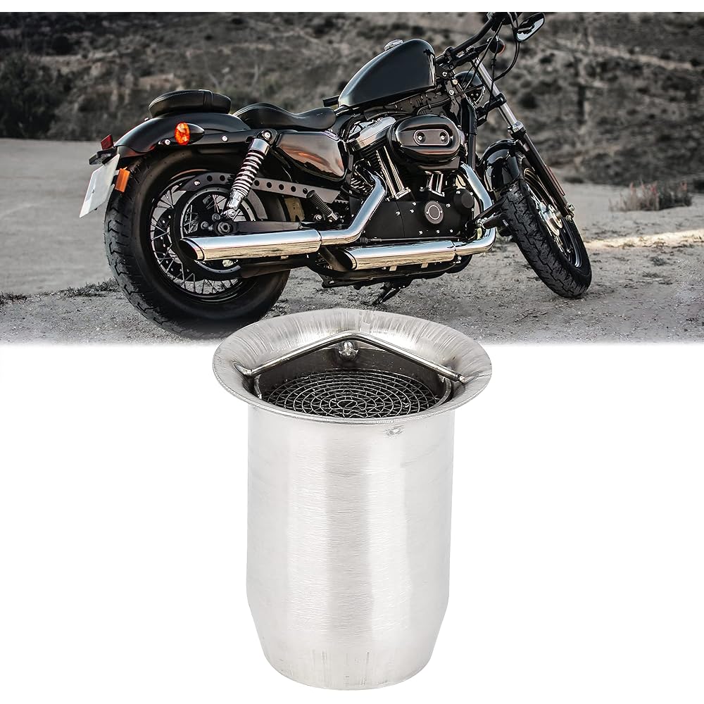 FIERCE CYCLE 60mm Universal Motorcycle Can Muffler Baffle Pipe Silbertone