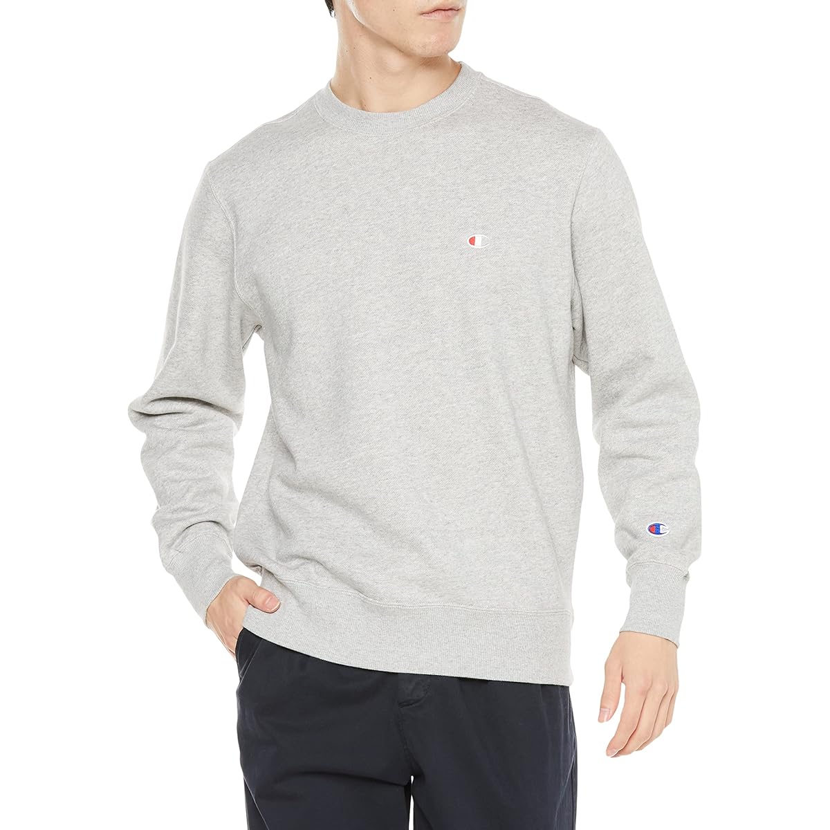 [Champion] Sweatshirt, Long Sleeve, Brushed Lining, One Point Logo, Crew Neck Sweatshirt C3-W005Z Men's