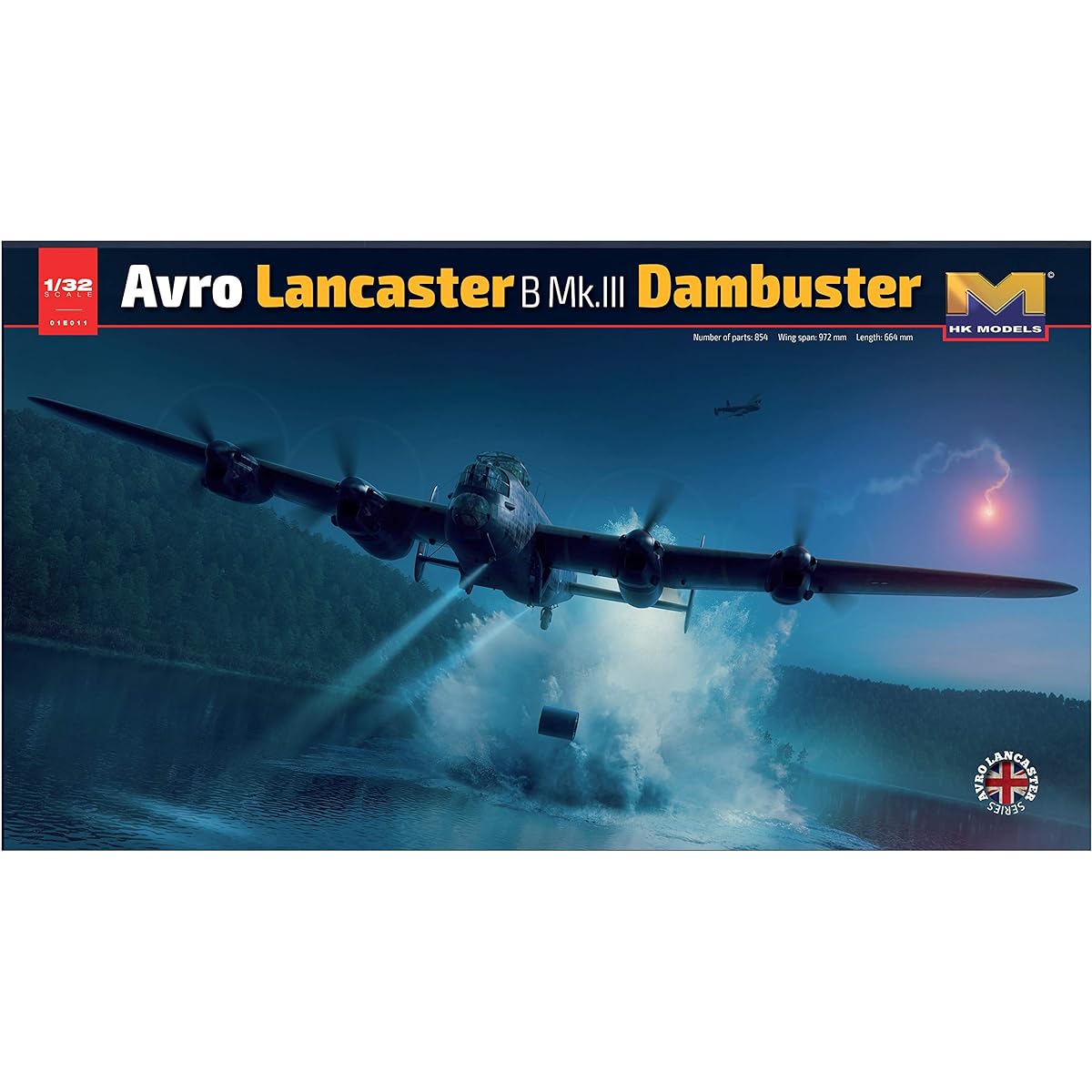 HK Model 1/32 Luftwaffe Avro Lancaster B Mk.III Dam Buster Bomber Plastic Model 01E011