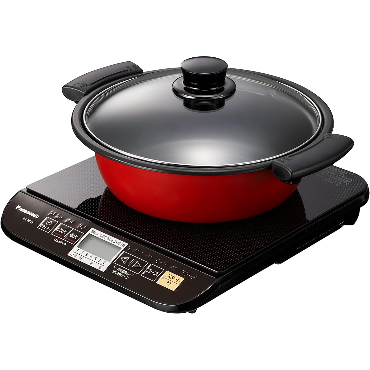 Panasonic IH Stove, IH Cooking Heater, Made in Japan, Tabletop, Special Pot Included, 7 Levels of Heat Adjustment, Black KZ-PG33-K