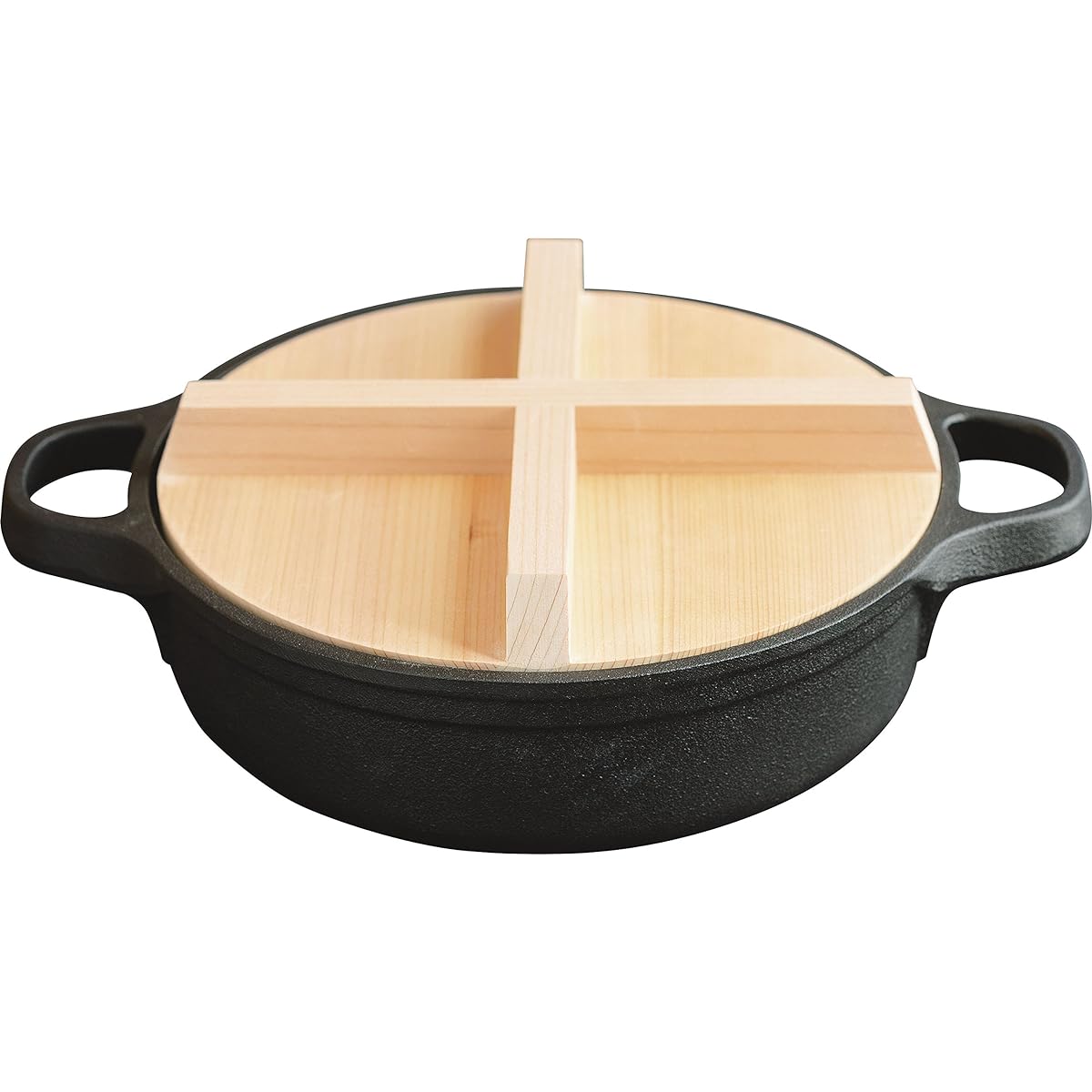 Nichinichi Tools Iron Pot JYO with Wooden Lid 16cm Made in Japan IH Oven Compatible