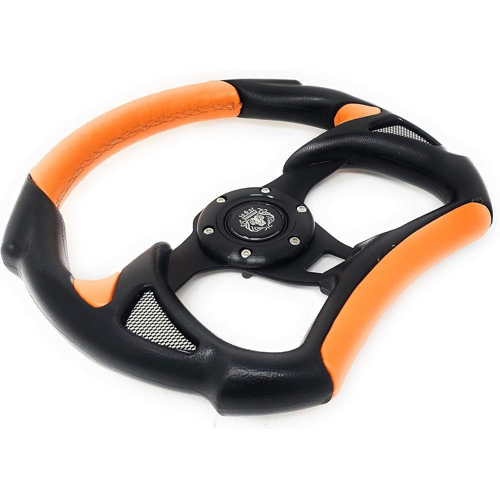 New WORLD MOTORING 12.5 Orange Steering Wheel W Adapter EZ-GO Polaris Ranger Club Car Harley Kubota