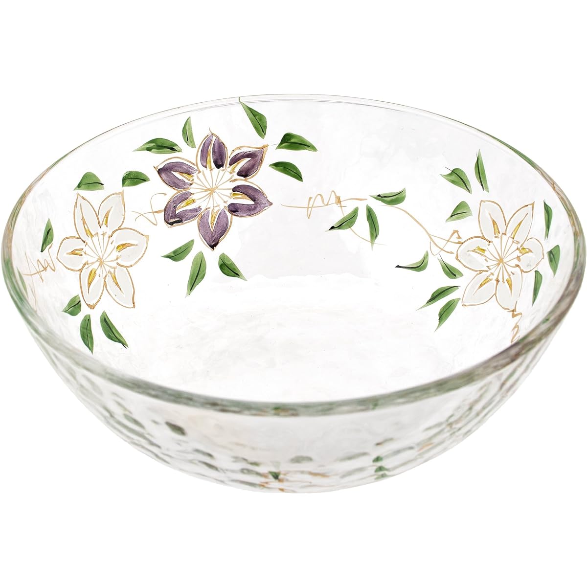 Yagi Kaiho Kaihogama Kyoto Painted Glass Noodle Bowl (Iron Wire)