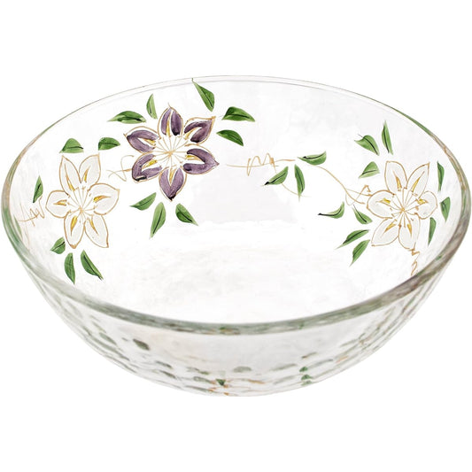 Yagi Kaiho Kaihogama Kyoto Painted Glass Noodle Bowl (Iron Wire)