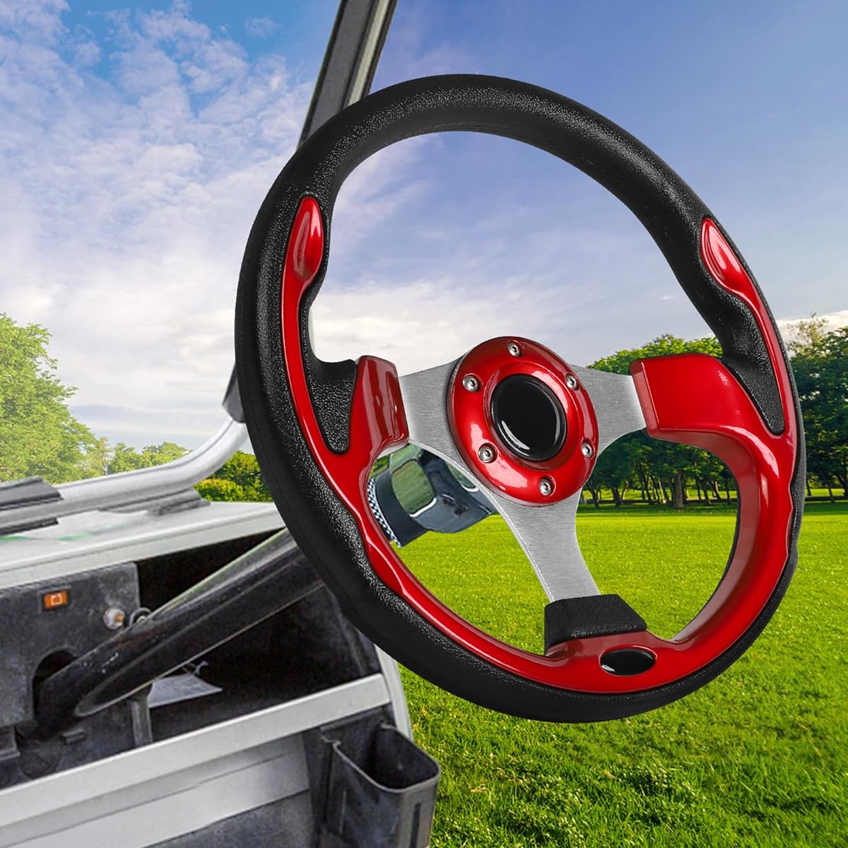MOSNAI Golf Cart Handle Cover Fit Cart EZGO TXT & RXV Marathon Club Car DS PRECEDENT ONWARD TEMPO Yamaha Drive Universal Cool Racing Handle Style 8
