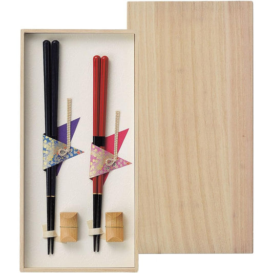 aito Seisakusho "Hyozaemon" Couple Chopsticks Chopsticks Set Octagonal Chopsticks (In Wooden Box) Chopsticks Gift Present Women's Gift Made in Japan 104505