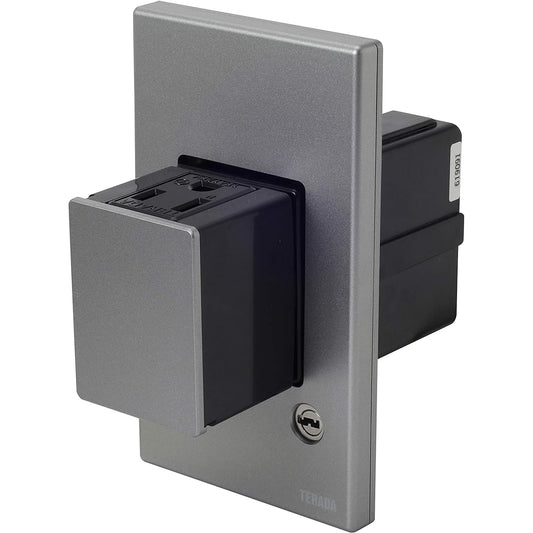 [TERADA] UCW201SL Wall Push Outlet Silver with Ground/Key