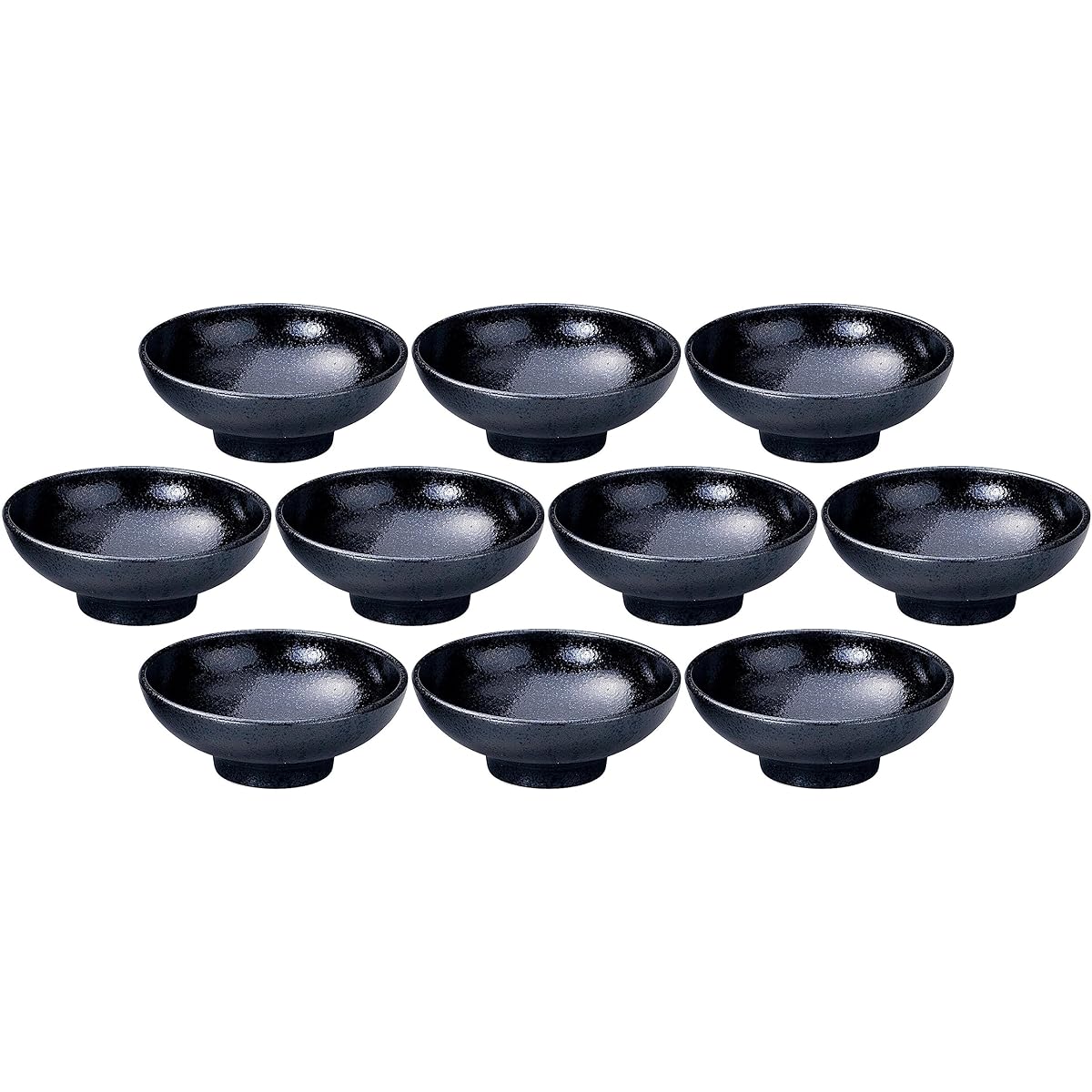 Set of 10 Toyoake (Kokuho) 6.5 round elevated bowl [19.5 x 7.5cm] [Medium bowl]