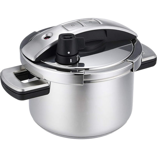 Meyer Pressure Cooker, Ultra High Pressure Cooker, Stainless Steel, Compatible with IH, One-Touch Open/Close, Includes Recipe Collection Supervised by Masahiro Kasahara "High Pressure Cooker 4.0L" [Domestic Genuine Product] YR-PC4.0