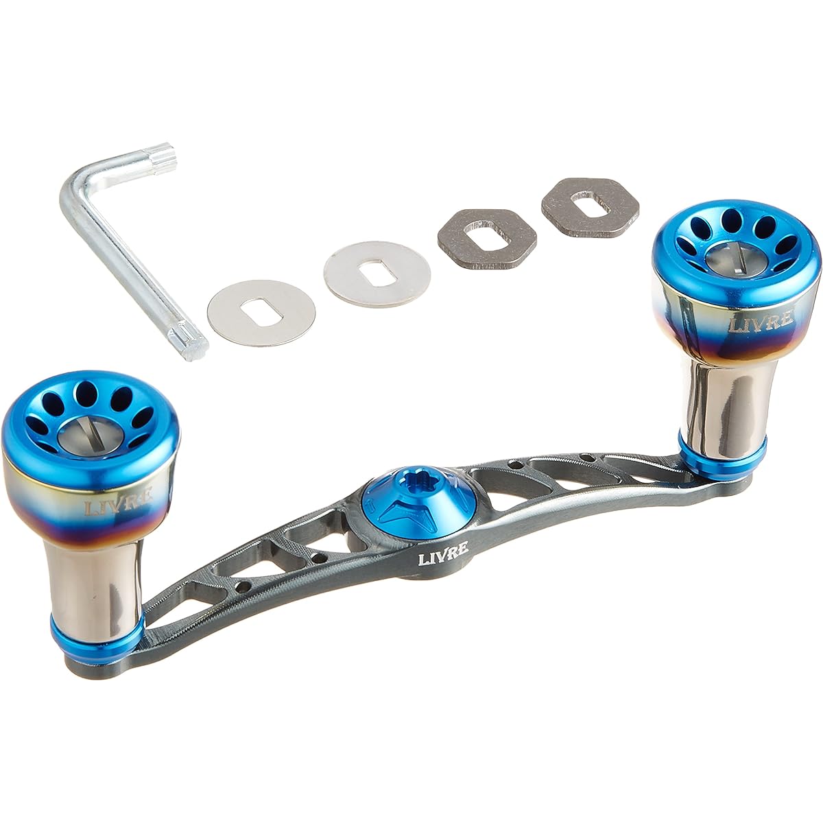 LIVRE Reel FullComp Crank (Right-handed) for Shimano 100 (Gunmetal P + Blue G)