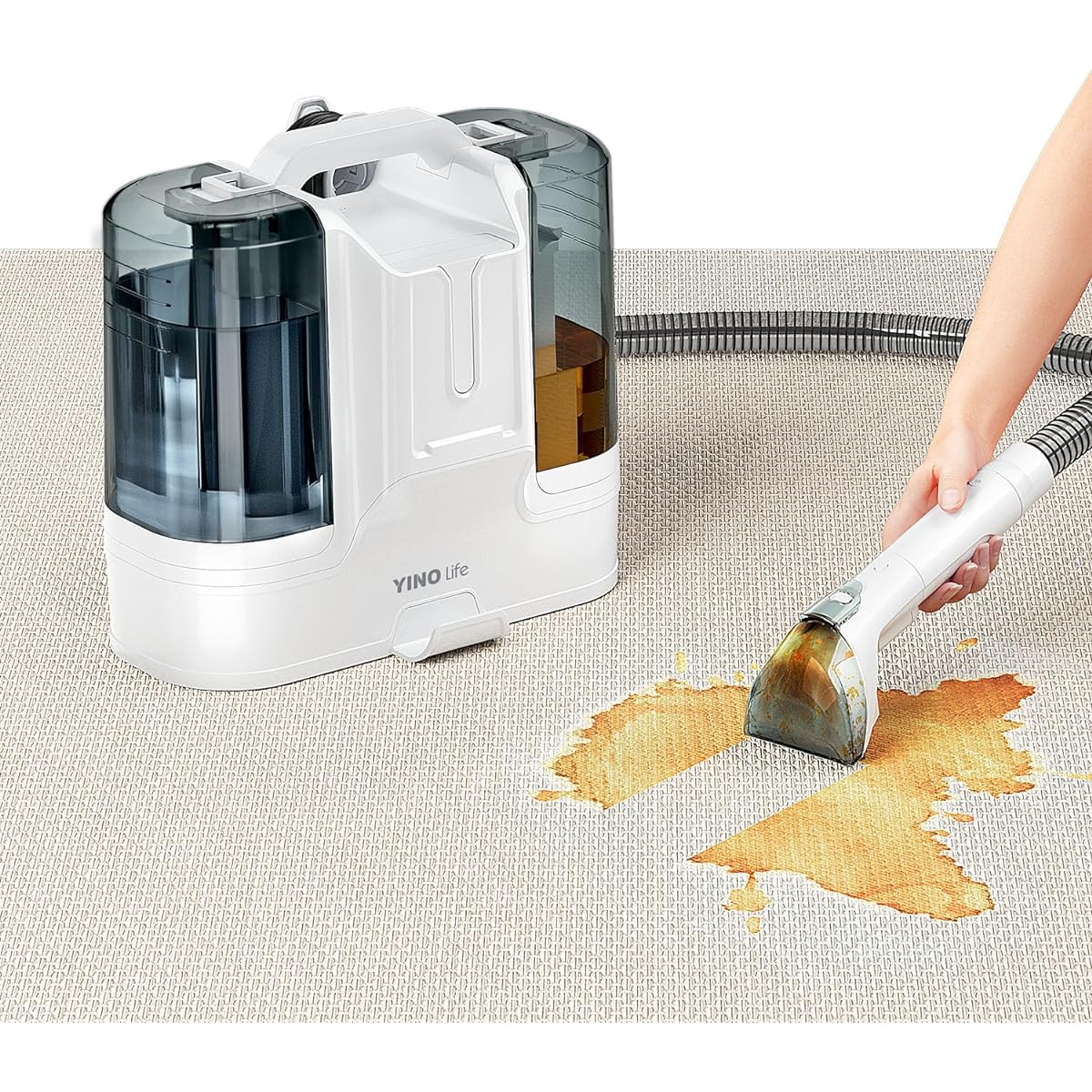YINO life Carpet Cleaner, 12000pa Super Suction Power, Rinser Washing Machine, Fabric Washing Machine, Seat Cleaner, Stain Removal, Sofa Cleaning, Wet and Dry Vacuum Cleaner, Sofa/Carpet/Cloth Products/Curtains/Car Interior/Gap Versatile Het, Multipurpos