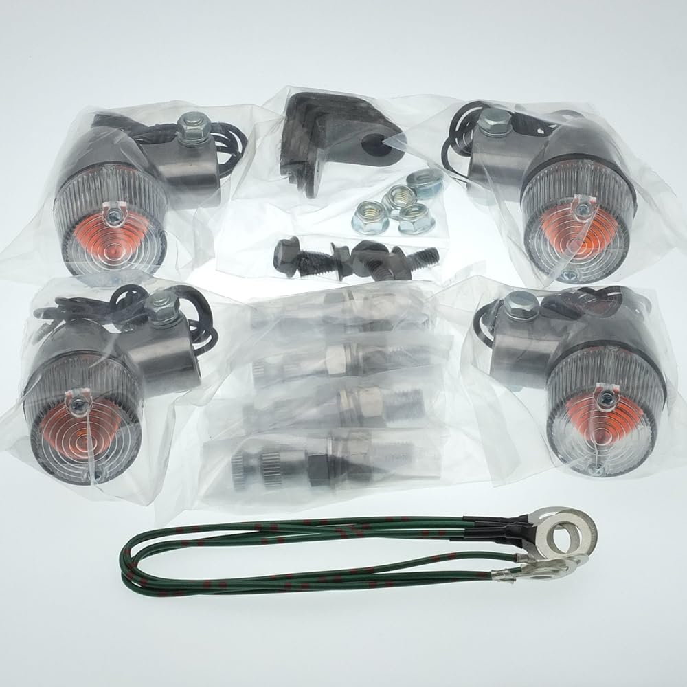 KITACO Turn Signal Kit Rocket Mini Monkey/Gorilla 6V Aluminum Ground/Clear 830-0402117