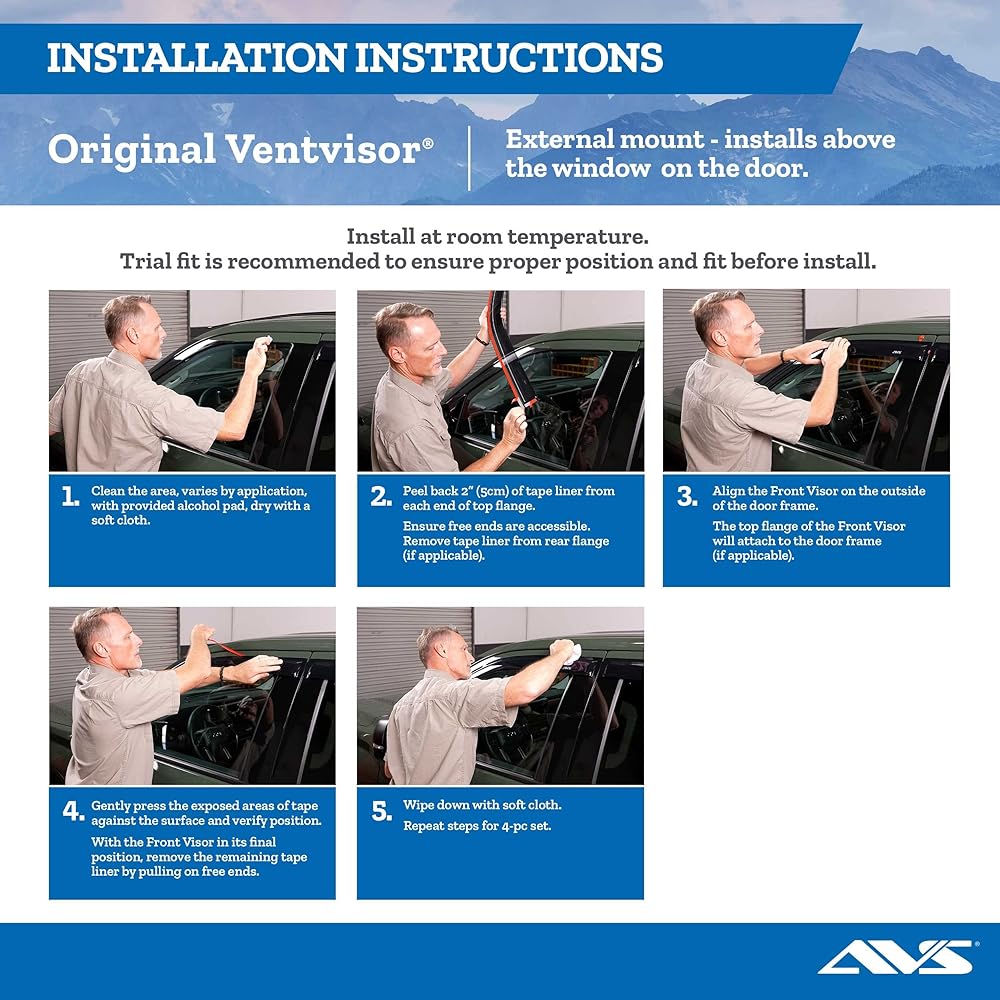 Auto VentShadeavs 92416 Original VENTVISOR Side Window Dark Smoke 2 Points Set 1999-2003 DODGE RAM VAN 1500 2500 3500 No Bent Window 1995-1998 DODGE B1500