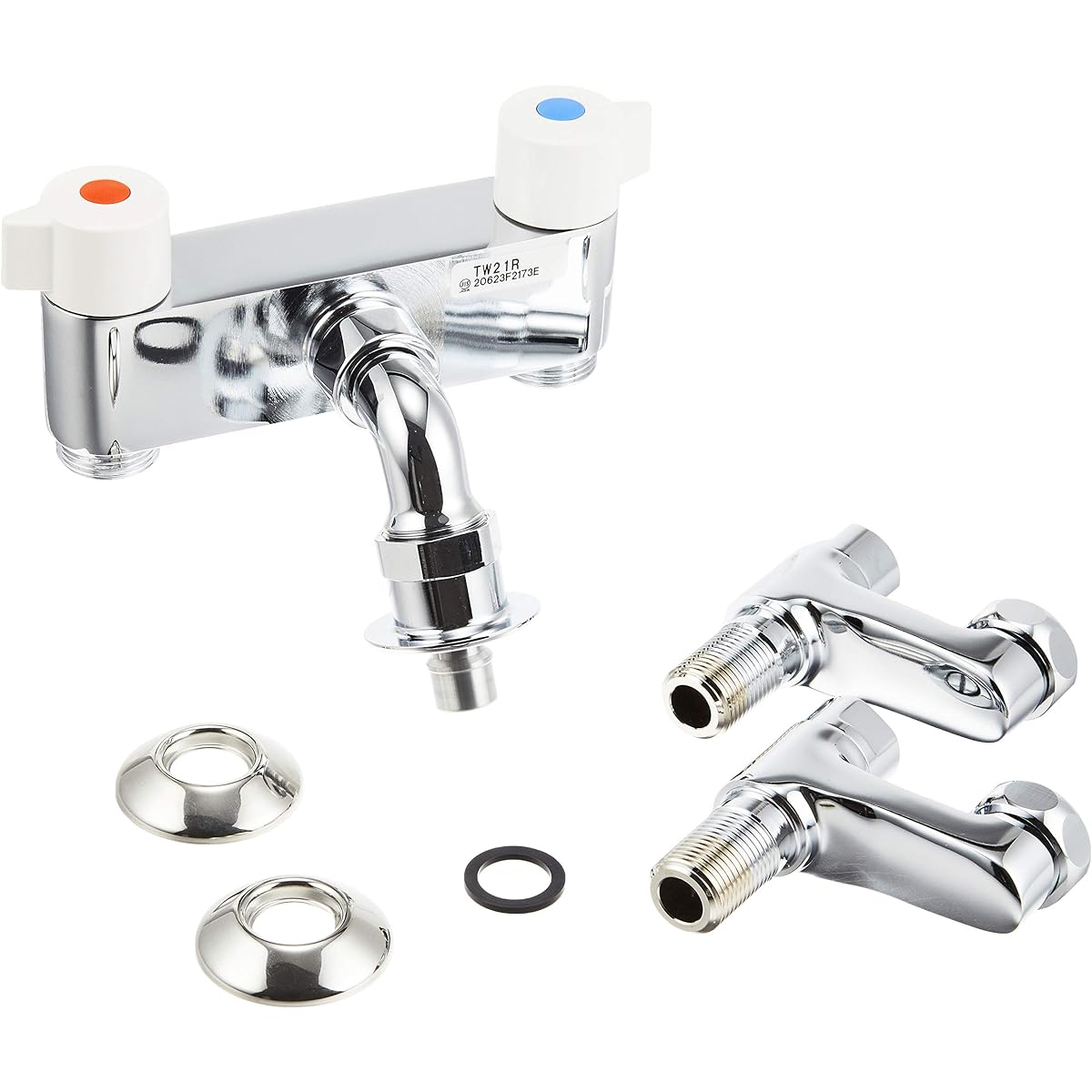 TOTO TW21R 2-handle mixer faucet with emergency water shutoff valve for washing machines