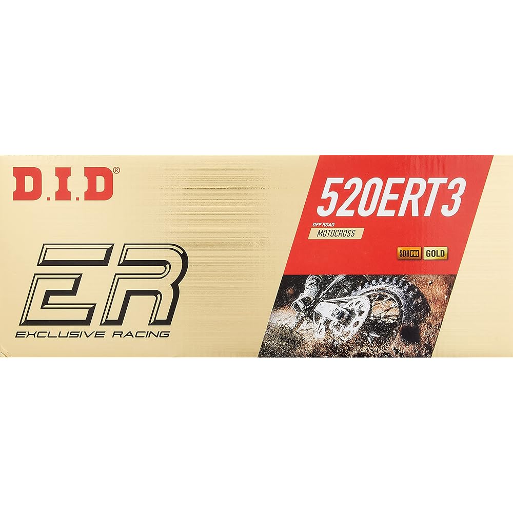 D.I.D Motorcycle Chain with Clip Joint 520ERT3-110RB G&G (Gold) SDH Pin Processing for Two Wheels Motorcycle 906364