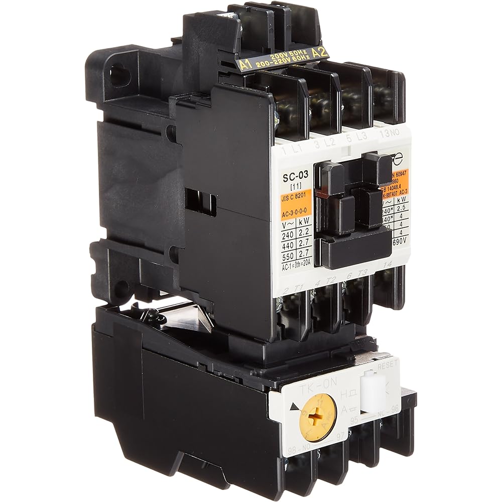 Fuji Electric Equipment Control 2E Electromagnetic Switch with Thermal Relay (No Case Cover) AC200V SW-03/2E-200V2.2KW-AC200V1A