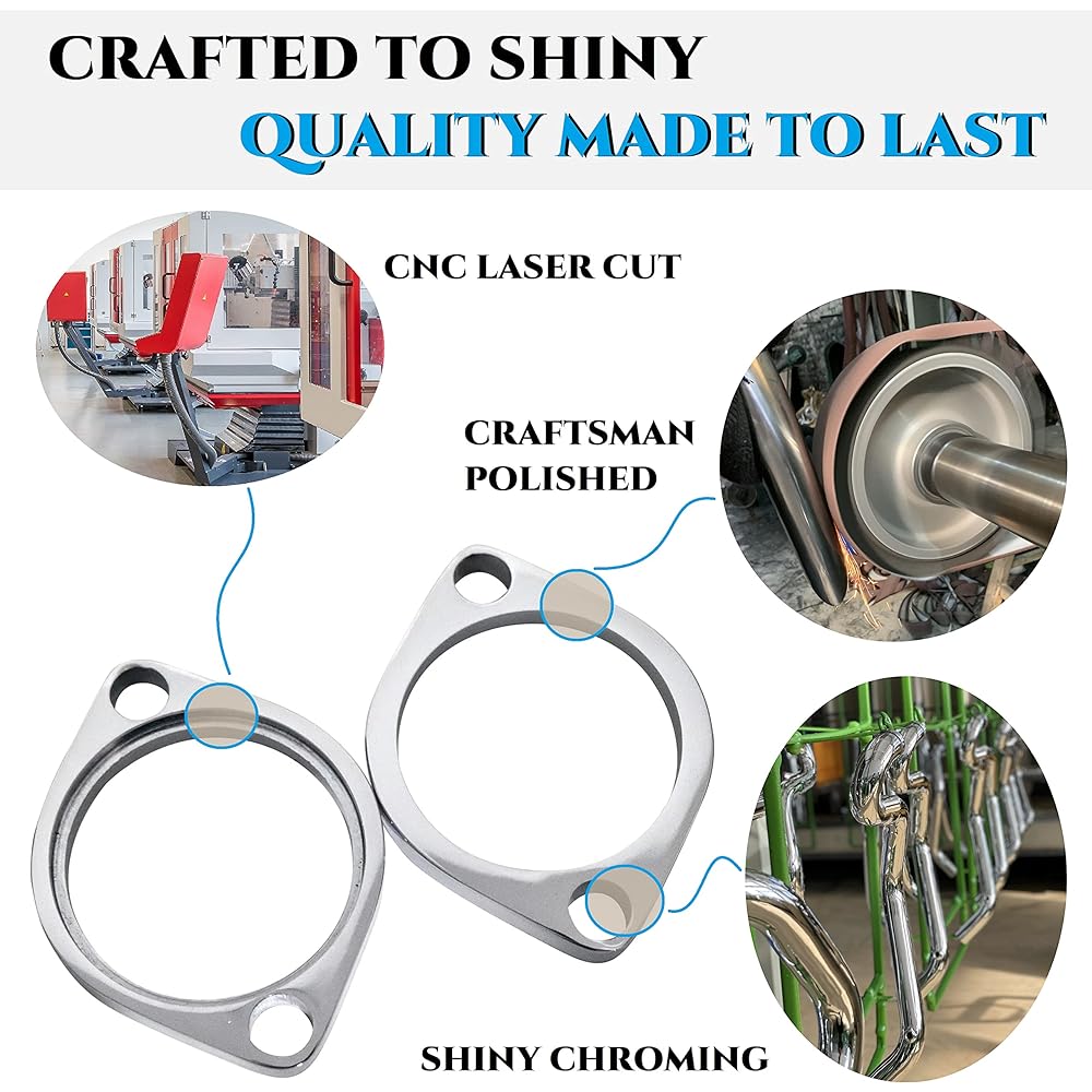 Chromium exhausted flange kit Harley Volume with fixed ring for 1984