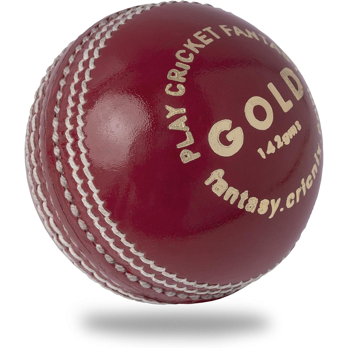 Cricnix Cricket Ball Gold Red Leather 142g (1-Pack/3-Pack/6-Pack) for Practice or Training