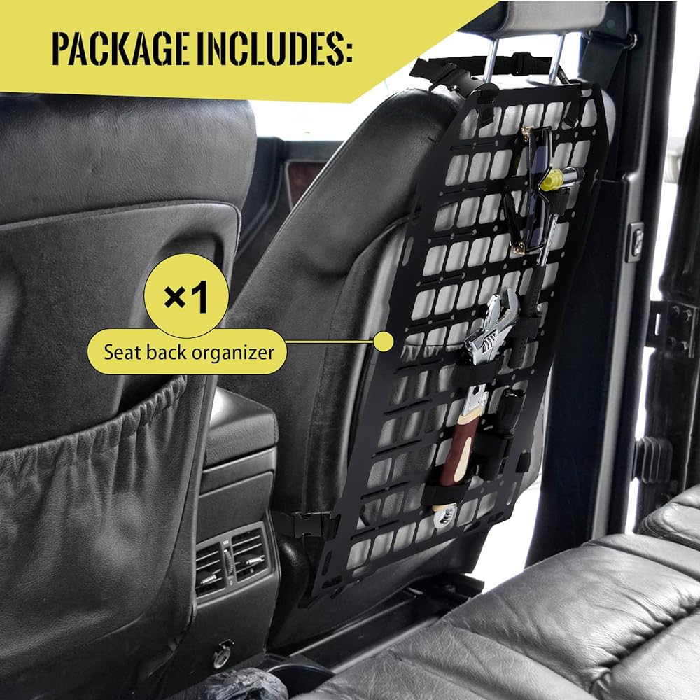 AMYLOVE 23 x 14.25 inch tactical sheet back organizer Rurable MOLLE Panel Curst Slue Organizer Back seat Track Mount Rack Panel MOLLE Pouch EDC Tools
