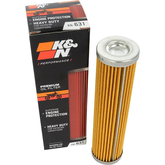 K&N Motorcycle Oil Filter, High Performance, Premium, Designed to Use Synthetic and Conventional Oils, Compatible with Some Enduro Vehicles (See Product Description for Vehicle Models) KN-631