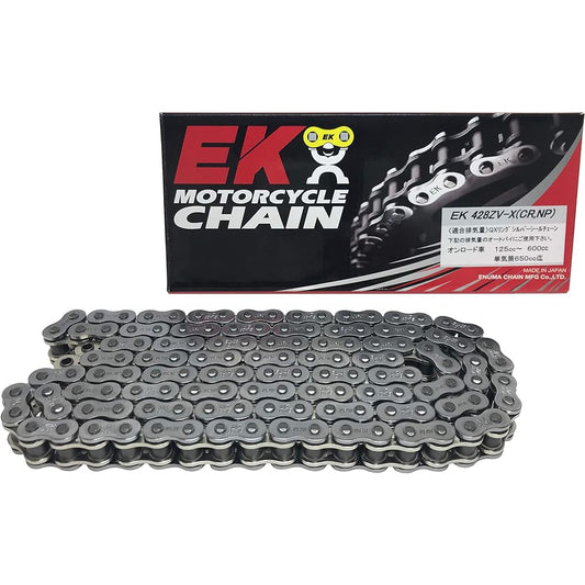 EK QX Ring Seal Chain 428ZVX Silver 128L [Caulking Joint] 428ZVX(CR/NP)