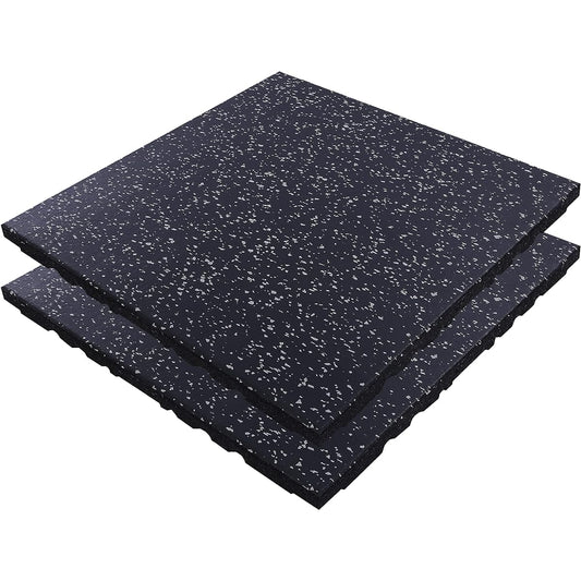 ISL Rubber Training Mat Black x Gray Tip 25mm Shock Absorption Model 50x50cm Set of 2
