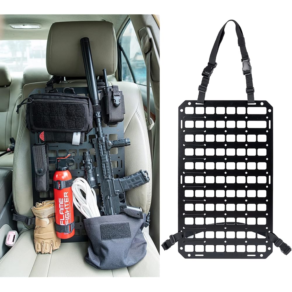 TACNEX rigidity MOLLE Panel Vehicle Sheet Back Organizer Aluminum Allenting Plate Automatic Modular Storage Patrol Car Gear EDC Pouch Horster Hol Star Bag Mount Platform