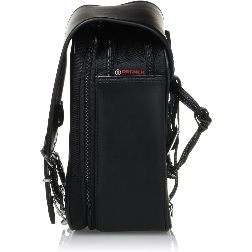 DEGNER Rigid Bag PVC (Synthetic Leather)/Nylon 35x27x13~17cm Black NB-73