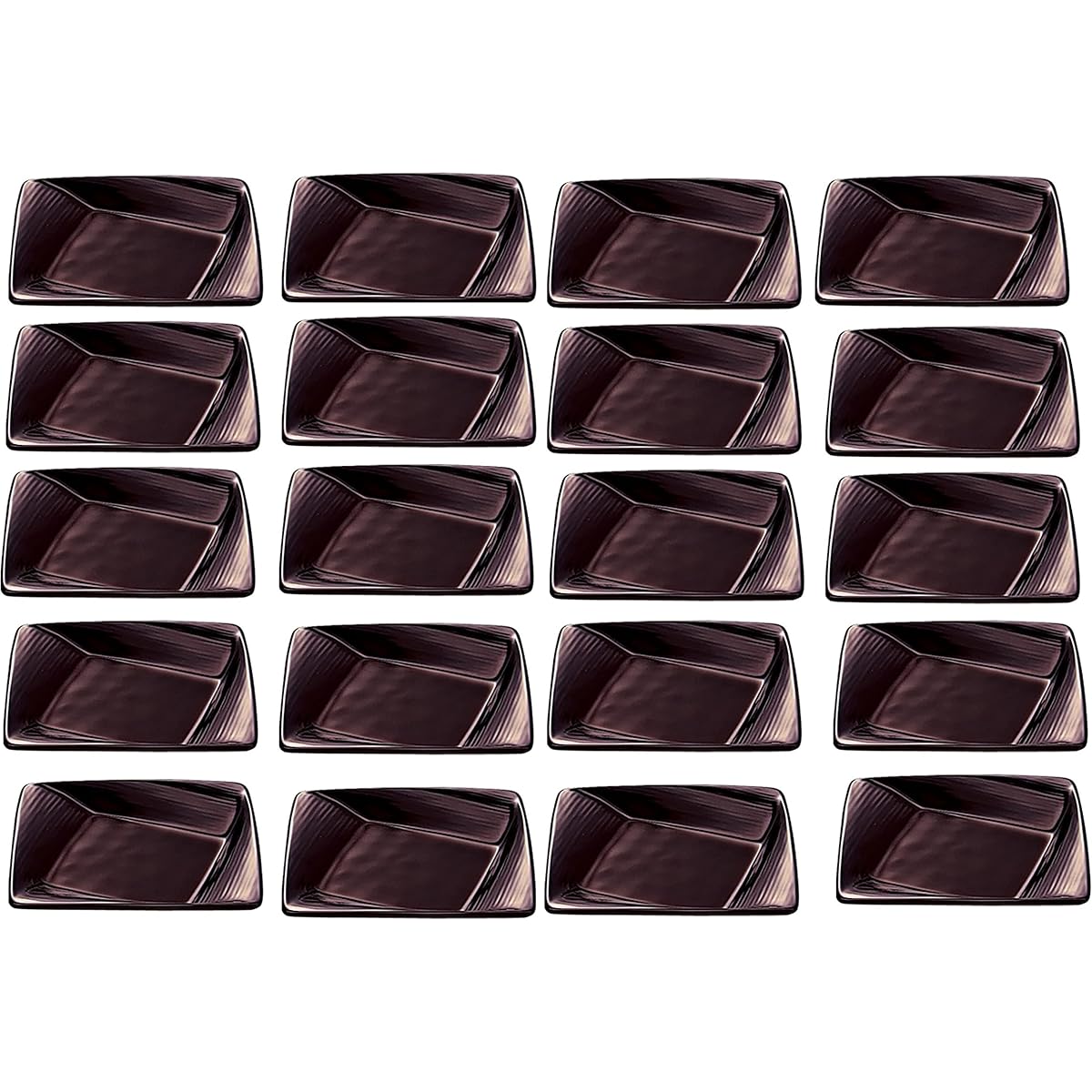 MARUKEI Small Plate / 11cm Twisted Square Small Plate, Tamekuro, Made in Japan, Unbreakable, Dishwasher Safe, Stackable "Crysta" E231 TBC 20 Piece Set [Commercial Set]