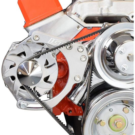 ICT Billet SBC LWP Alternator Bracket Double Hump Head Adjustable Billet Kit Small Chevrolet 305 327 350 5.0L 5.7L V8 8 Cylinder Long Water Pump Cabretor V Belt Chevrolet 551672X Compatible