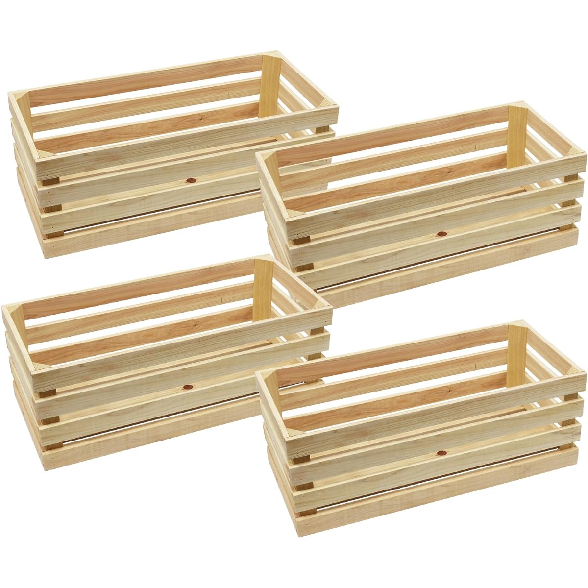Ikegawa Mokuzai Colorful Free Box, Natural L, Good for Living, Uses Domestic Tosa Cypress (Sold in Case), 4 Pieces