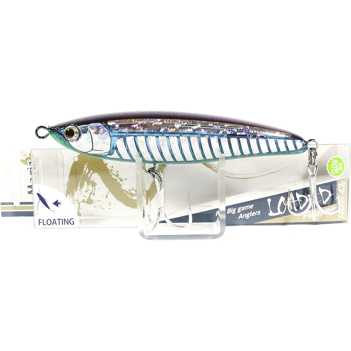 Maria Pencil Bait Loaded F 140mm 43g Keimura Slit Glow B24D Lure