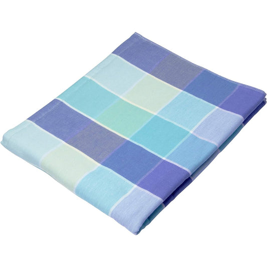 nishikawa [Nishikawa] Imabari Towel Body Towel (90X140cm) 100% Cotton Gauze & Pile Reversible Soft and Fluffy for Everyday Use to Going Out Checked Imabari Gauze of Happiness Made in Japan Blue TT51502001B