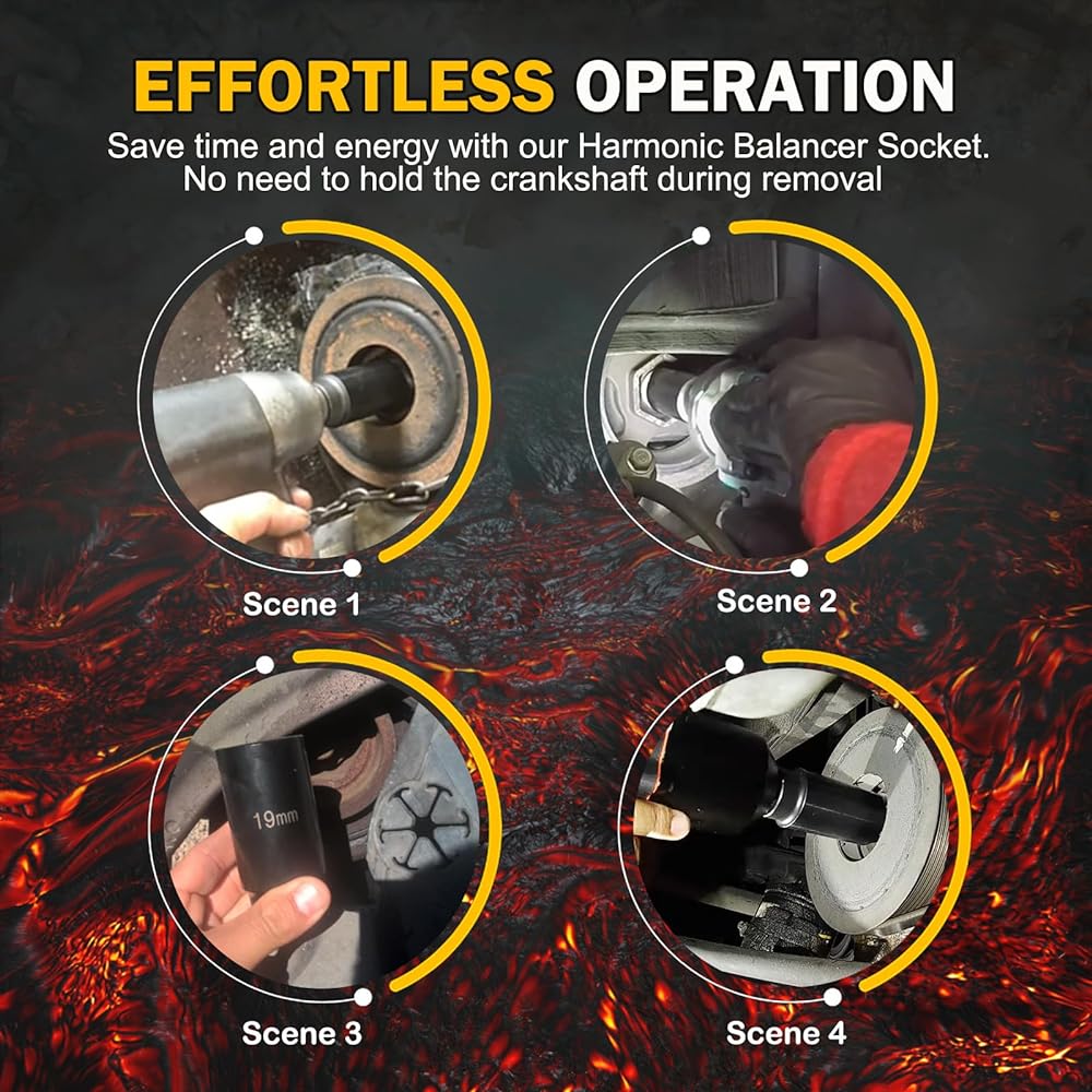 Harmonic Balancer Socket Tool 77080 19mm 3x power standard for power honda