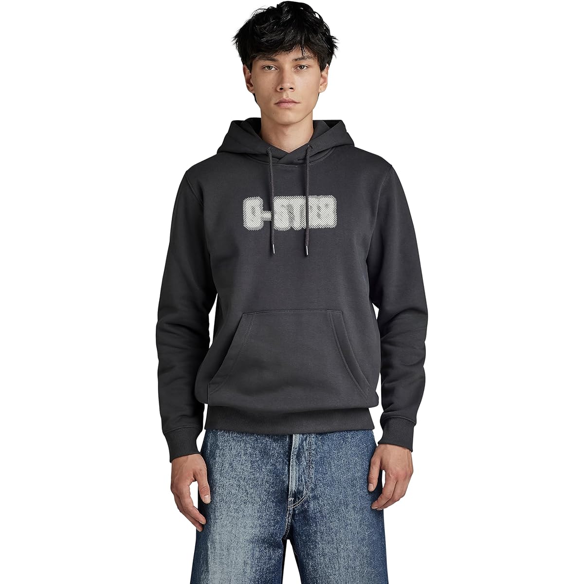 [G-Star Low] Hoodie Sweatshirt Men's Regular Fit DOTTED HOODED SWEATER