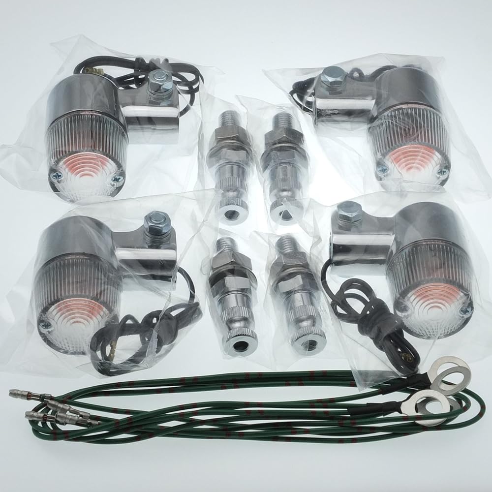 KITACO Round Mini Turn Signal Kit Dream 50/Dax 50 Chrome/Clear 830-0302137