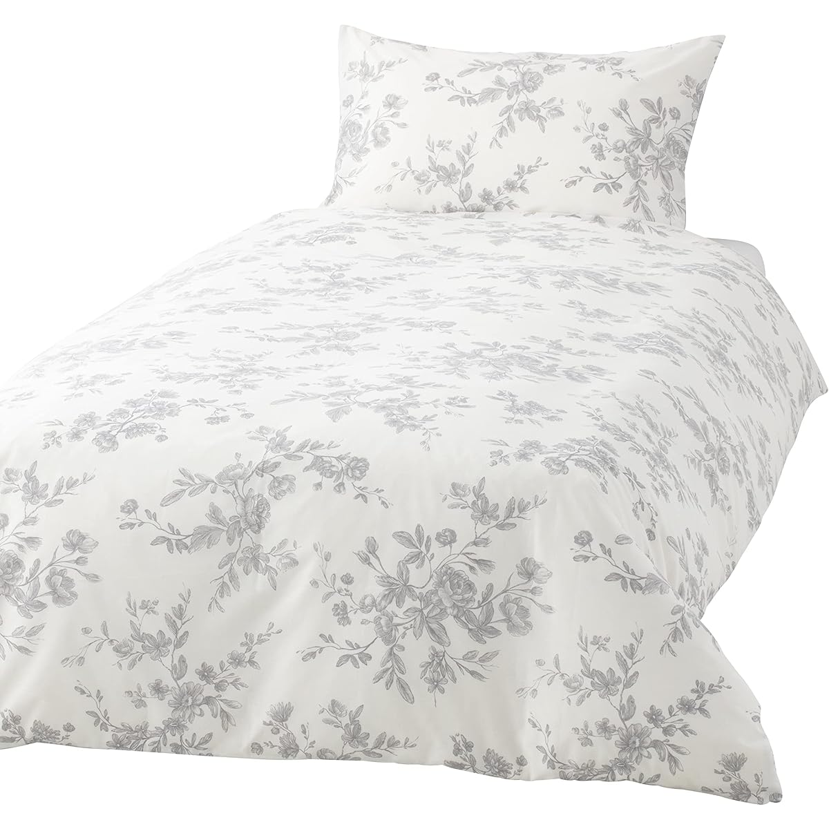 Francfranc Classic Flower Duvet Cover Double Gray