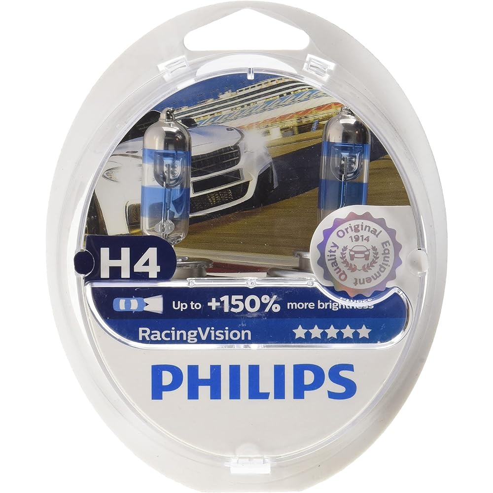 PHILIPS RACINGVISION H4 Headlight Light bulb (Twin) 12342RVS2 Xtreme Vision upgrade