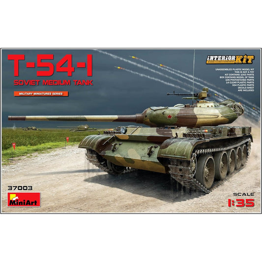 Miniart 1/35 T-54-1 Soviet Union Army Medium Tank Full Interior/Internal Reproduction Plastic Model MA37003